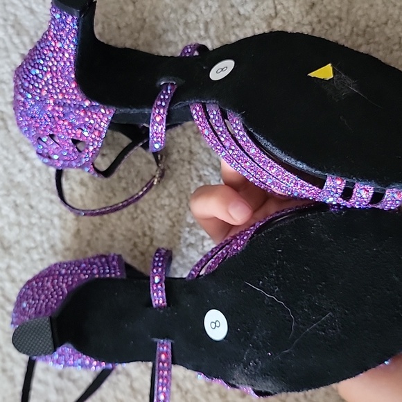 Elegant Purple Strappy Women's Shoes Nwot Size 8 - Picture 3 of 4
